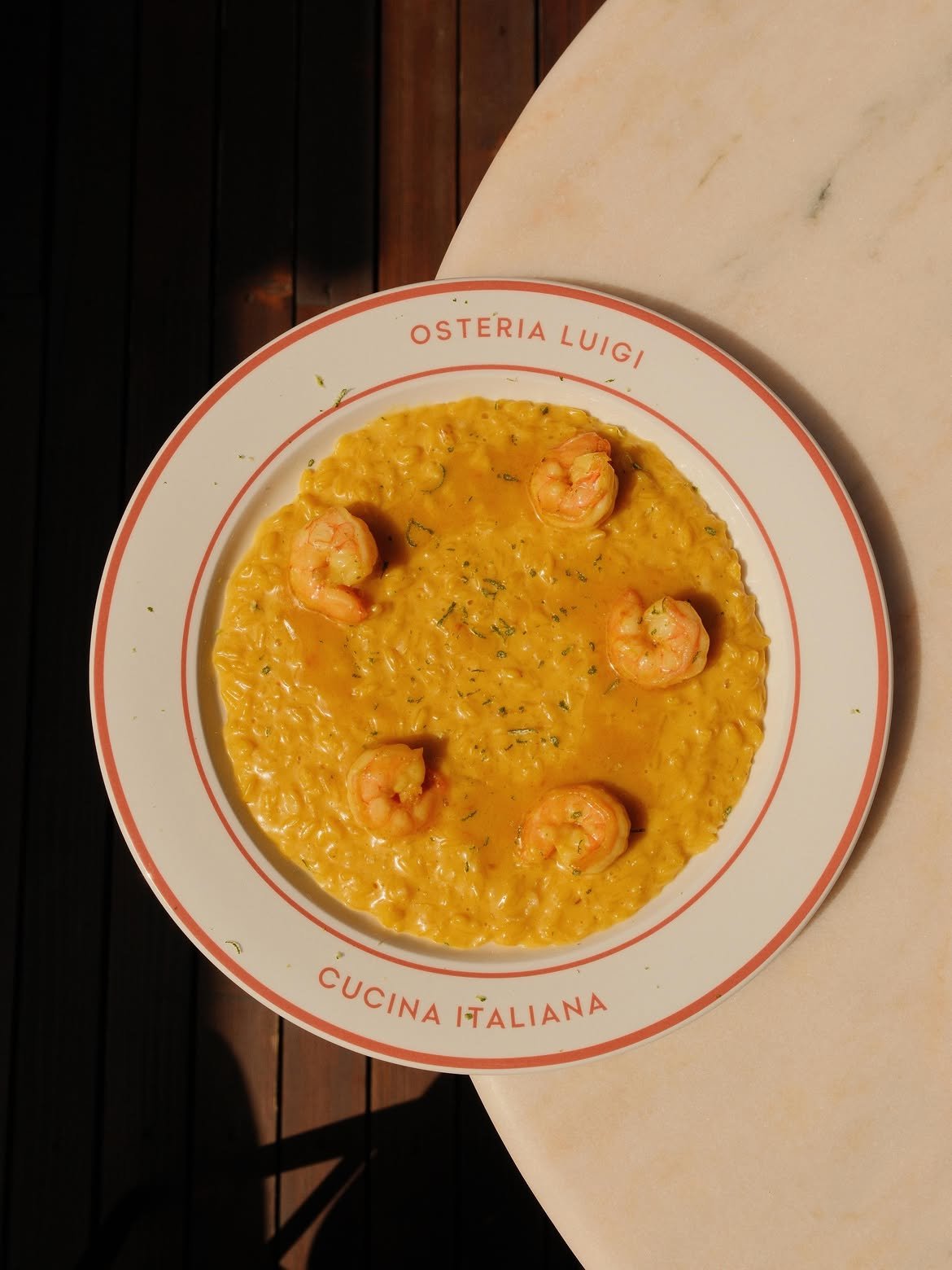 Risotto alla Milanese with shrimp