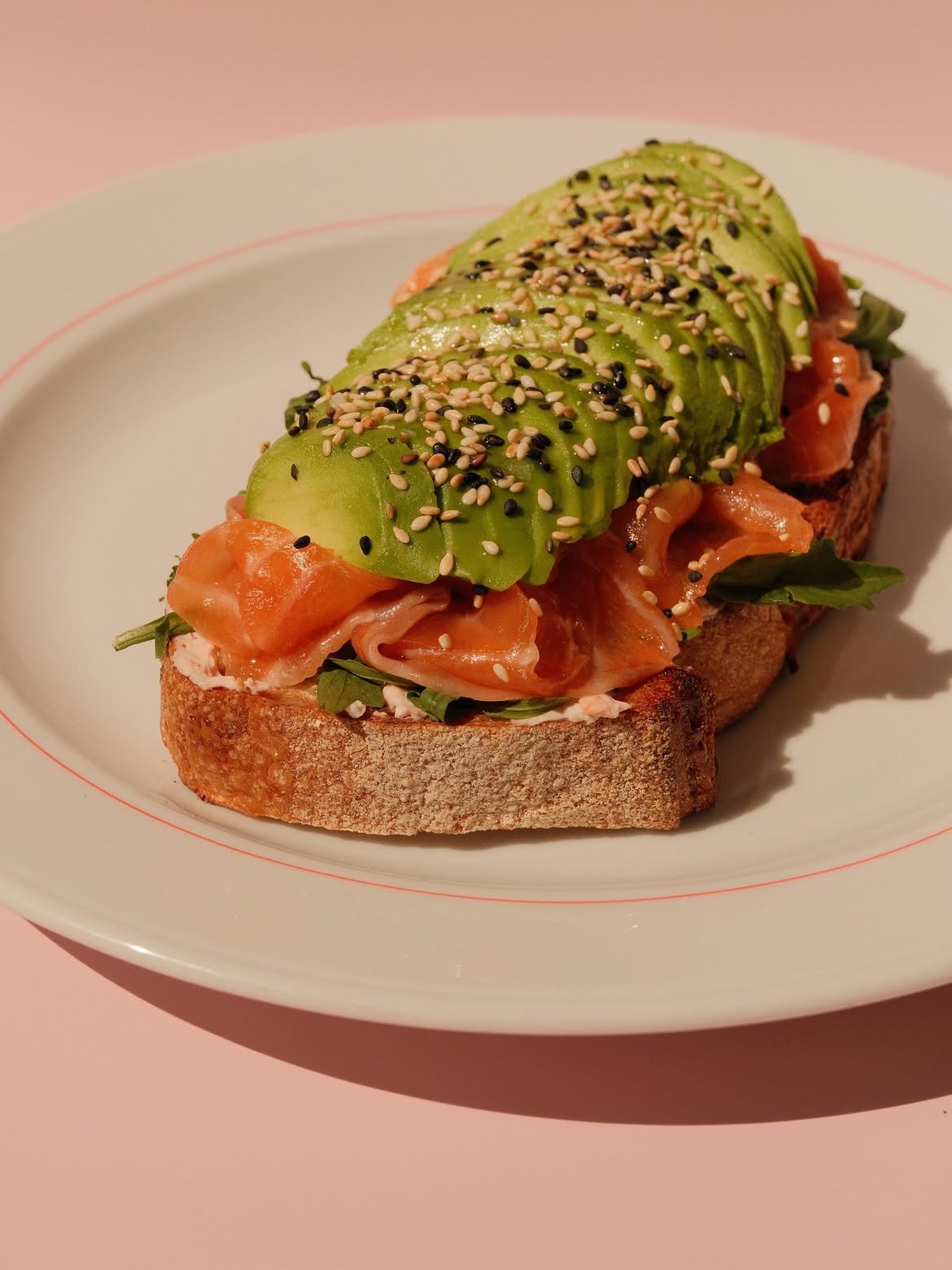 Toast with salmon and avocado