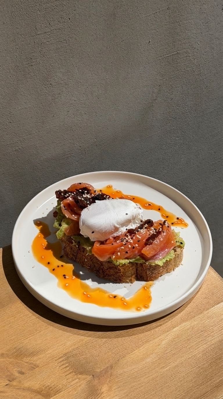 Avocado toast with salmon