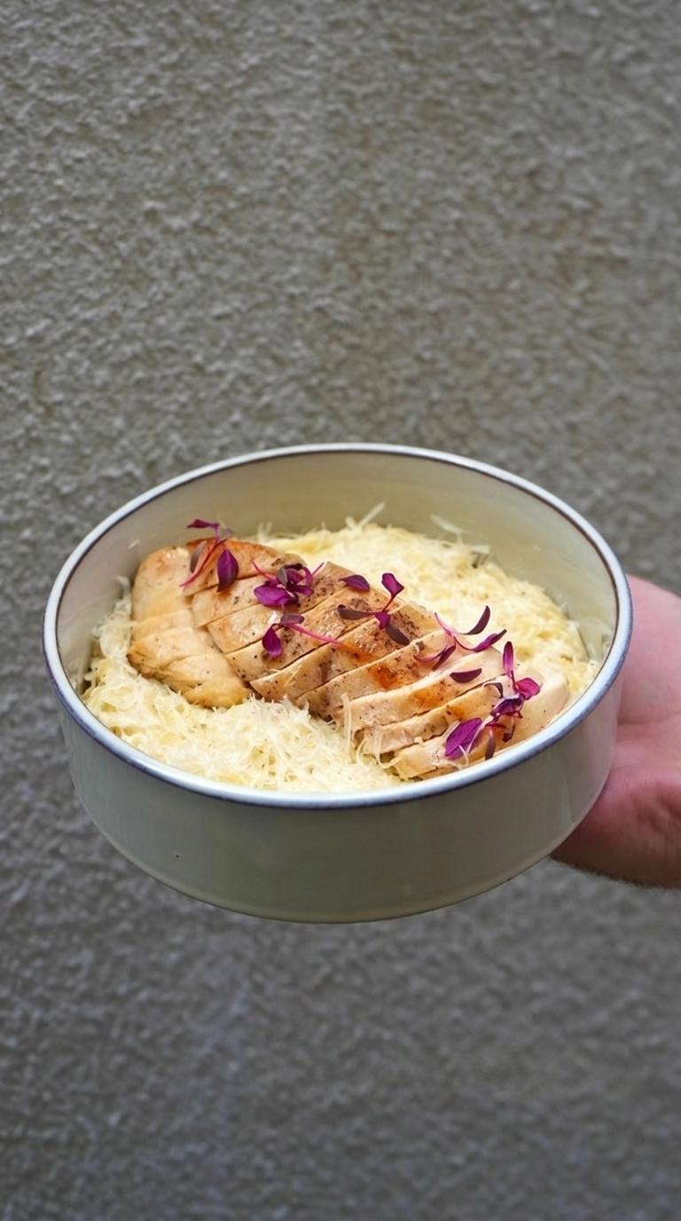 Orzo pasta with chicken