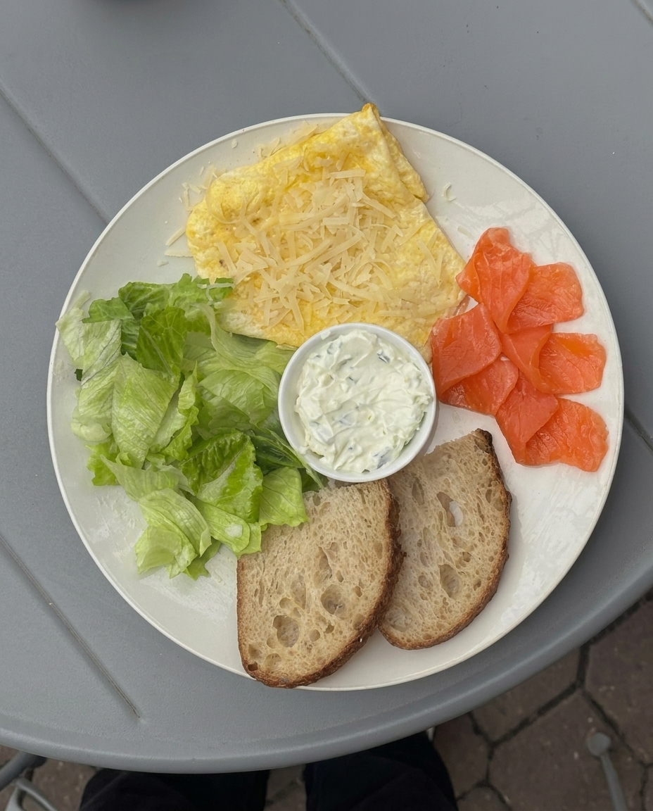 Breakfast with salmon