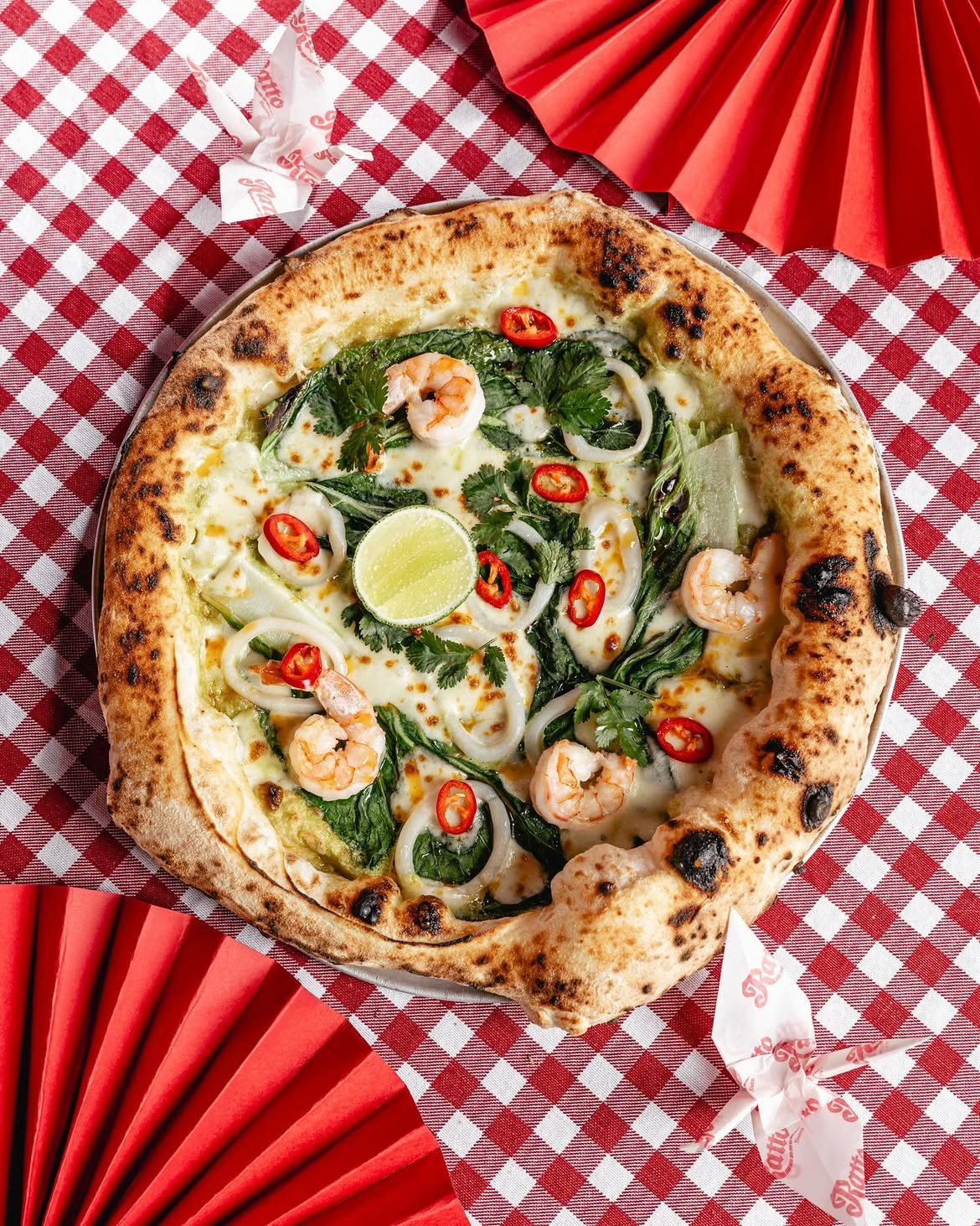 Green curry pizza