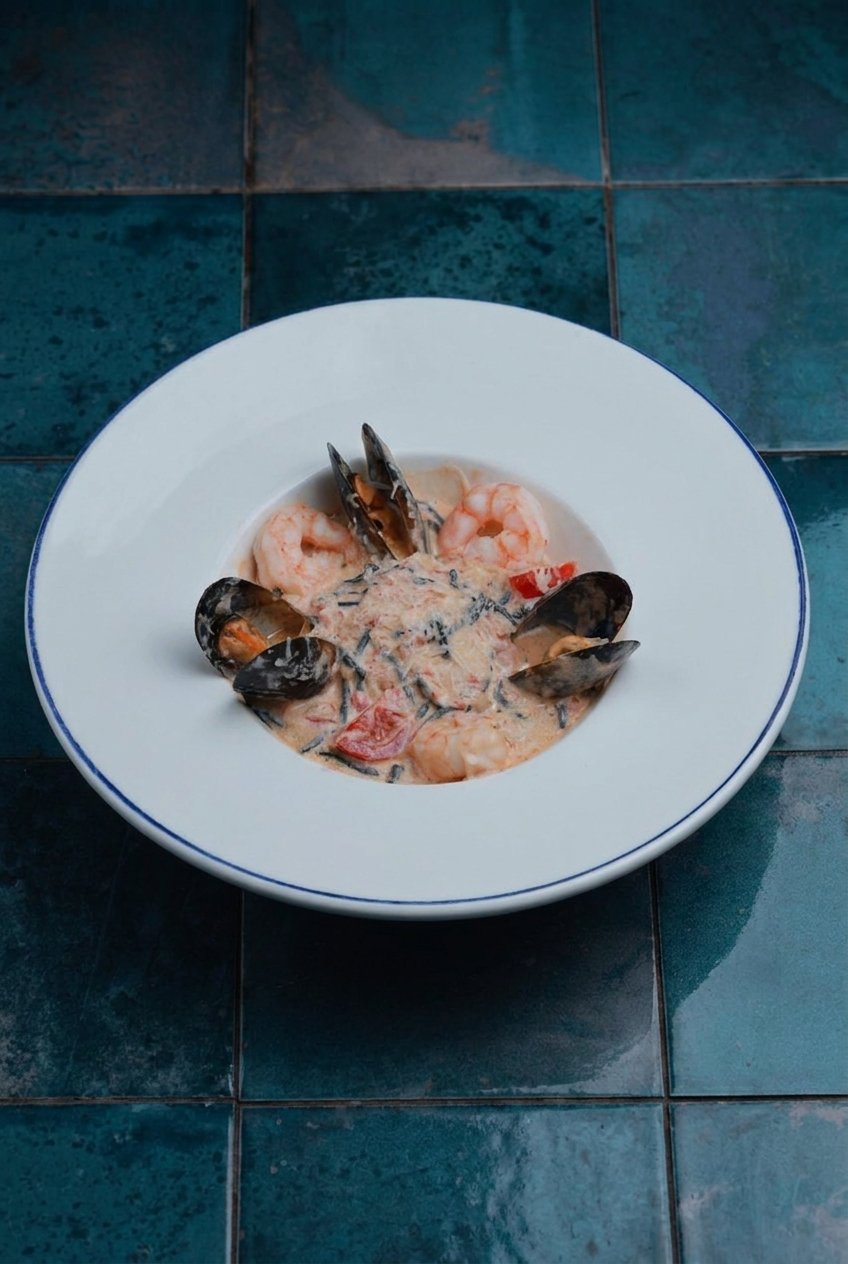 Black Pasta with Seafood
