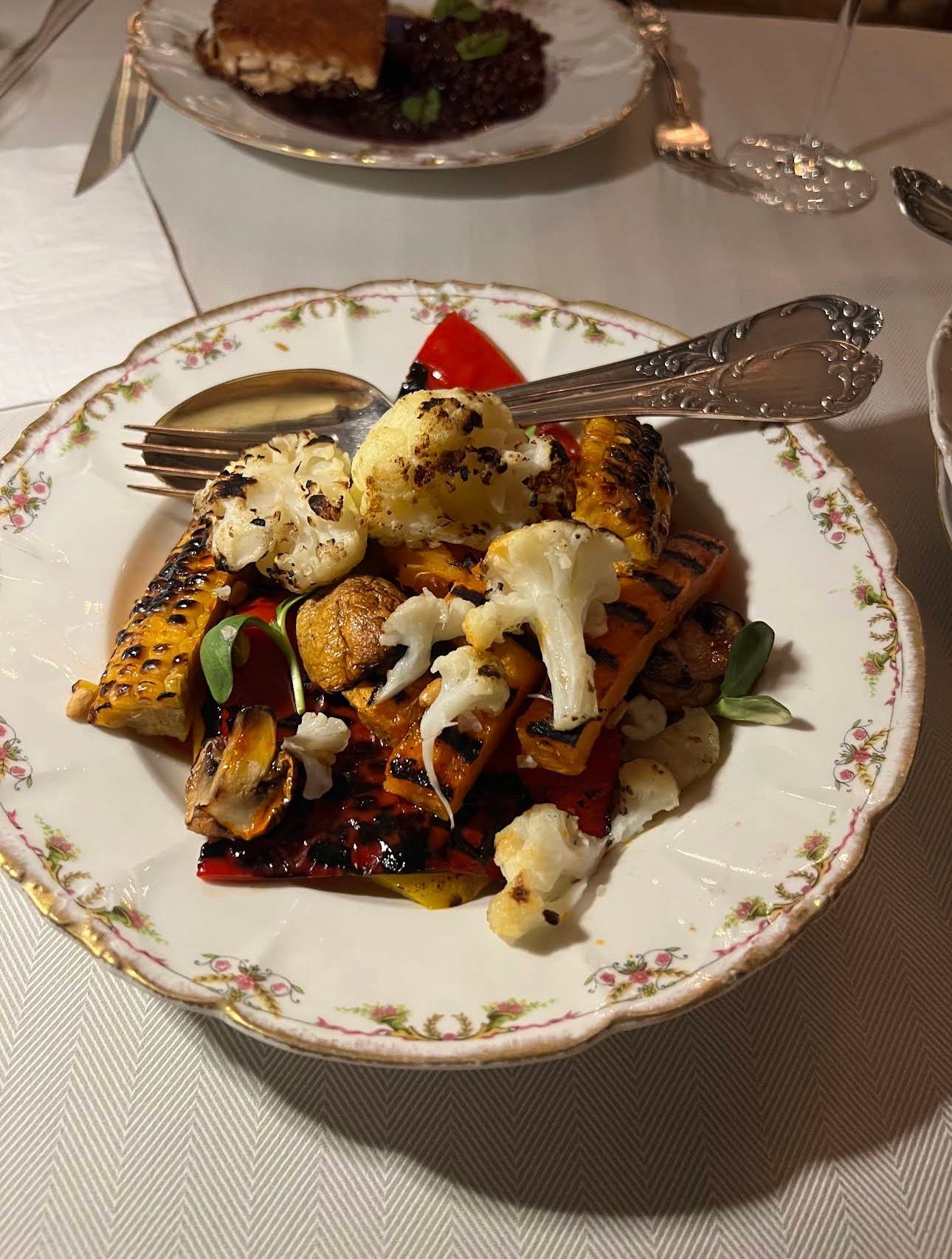 Charcoal grilled vegetables 