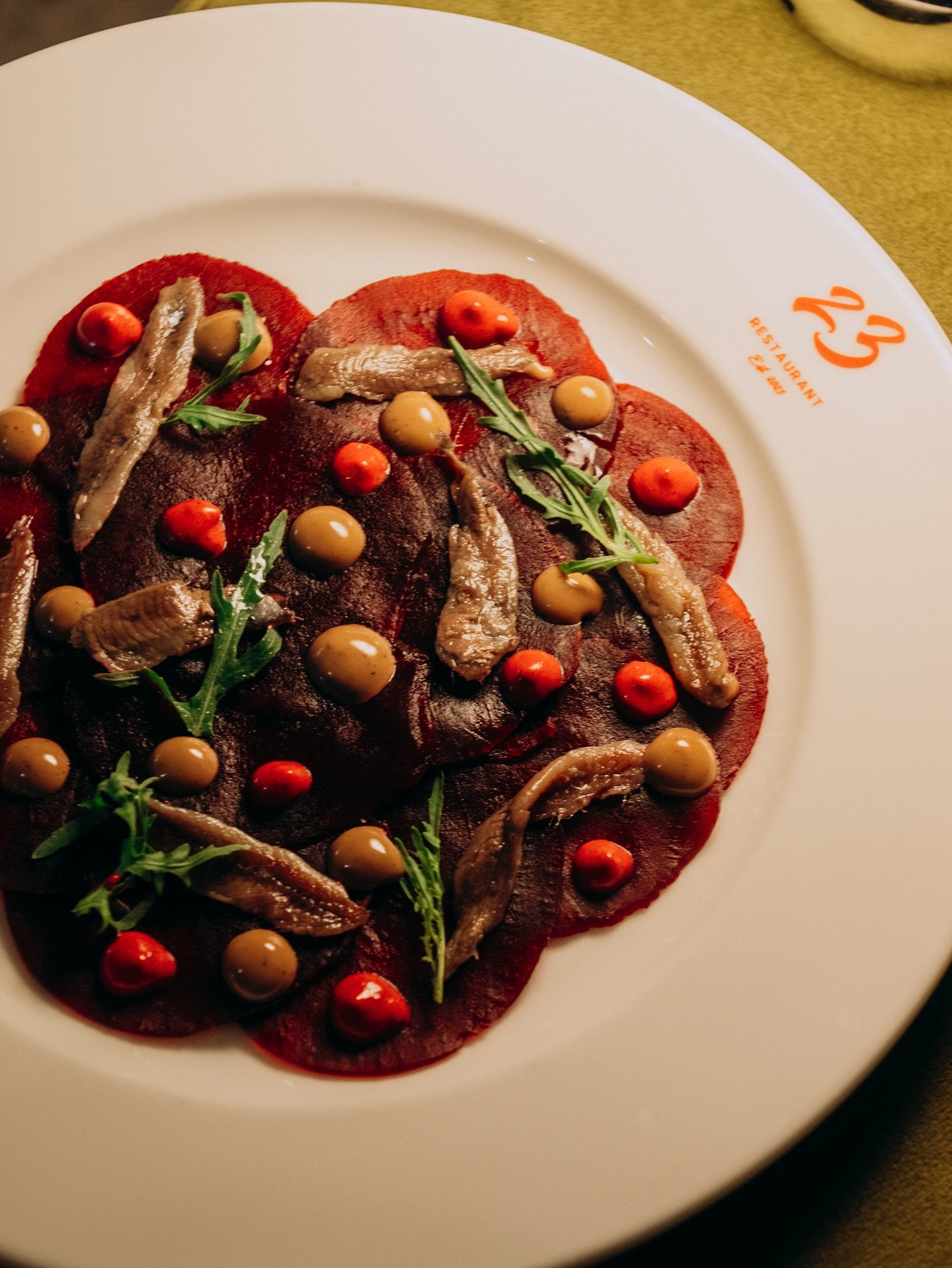 Beetroot Carpaccio with Anchovies